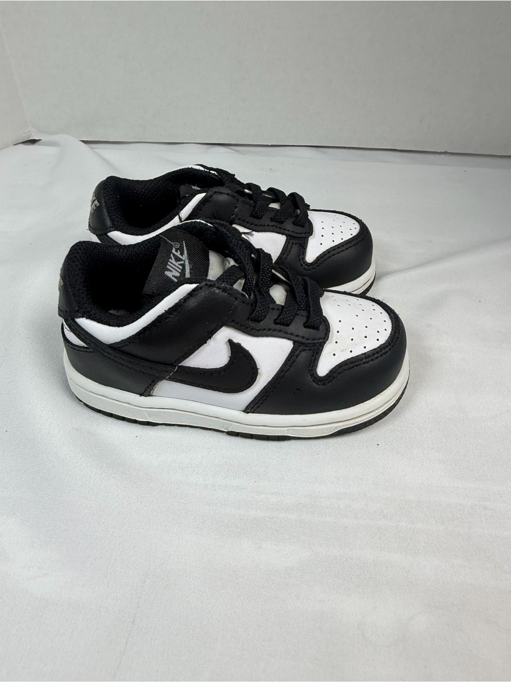Nike Dunk Low Toddler Size 6C Black White Panda Leather Shoes Sneakers - Picture 4 of 9
